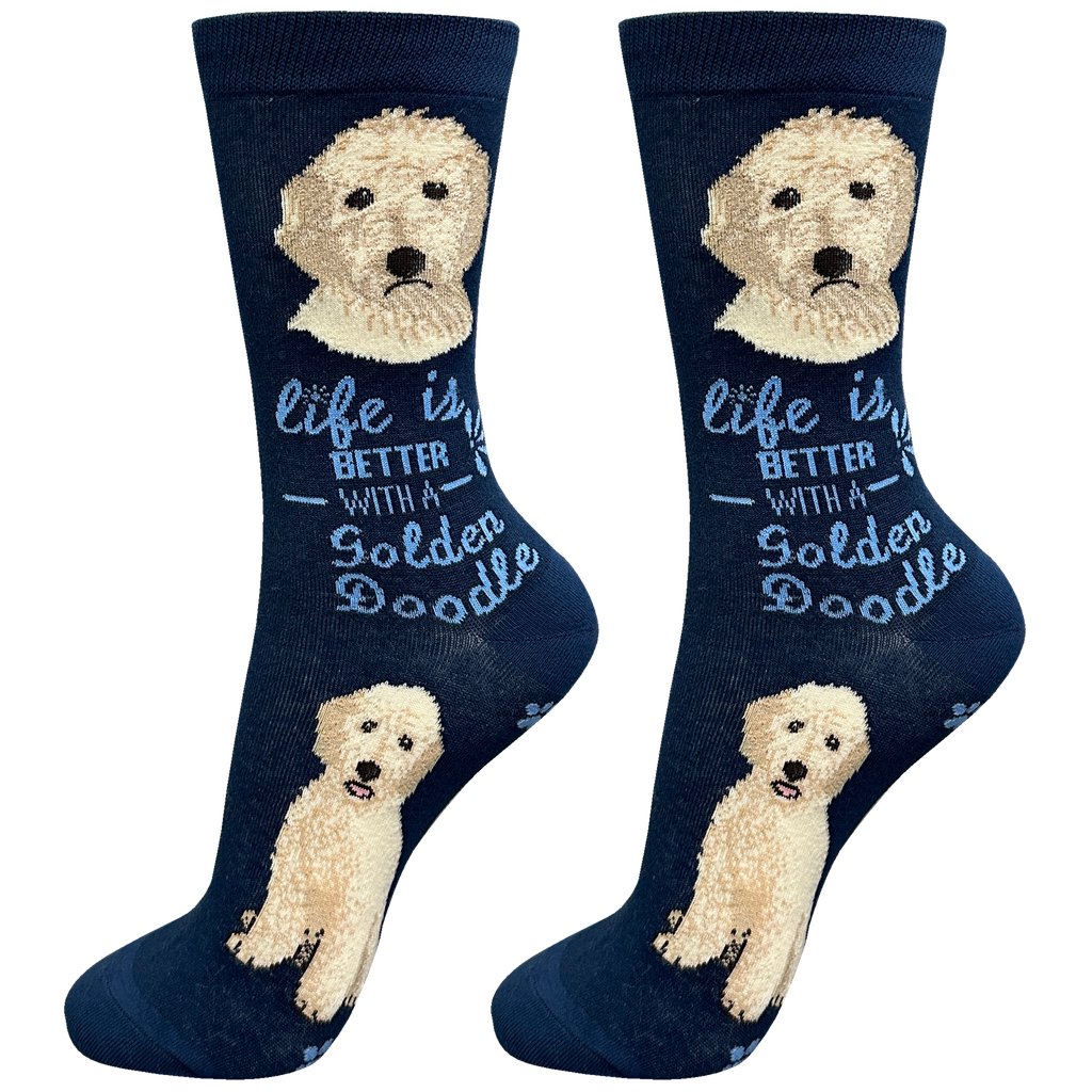 E & S Imports Life is Better With a Goldendoodle Socks