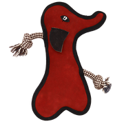 Incredipet Leather & Rope Red Elephant Dog Toy