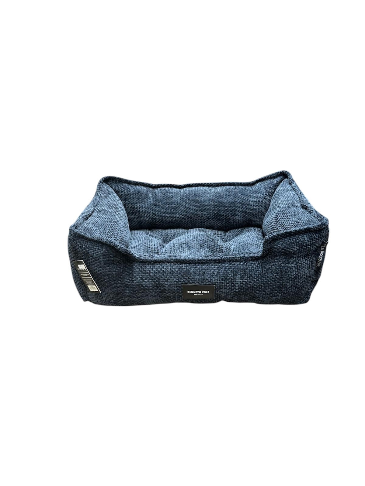 Kenneth Cole Blue Basket Weave Cuddler Pet Bed 28 in