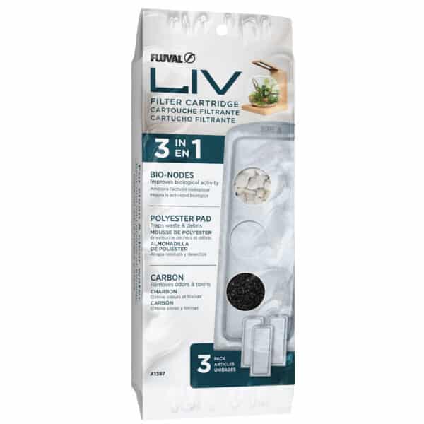 Fluval Liv 3 in1 Poly-Carb Filter Cartridge 3 pk