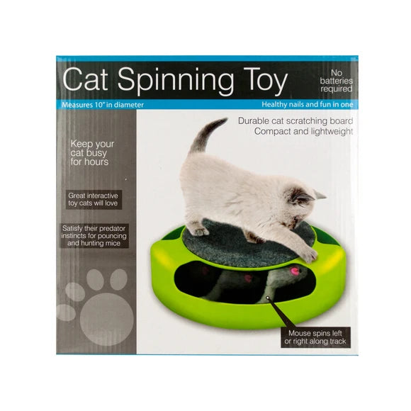 Kole Imports Cat Scratch Pad Spinning Toy with Mouse