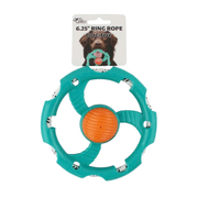 Kole Imports Rubber Ring Rope Dog Toy 6 in