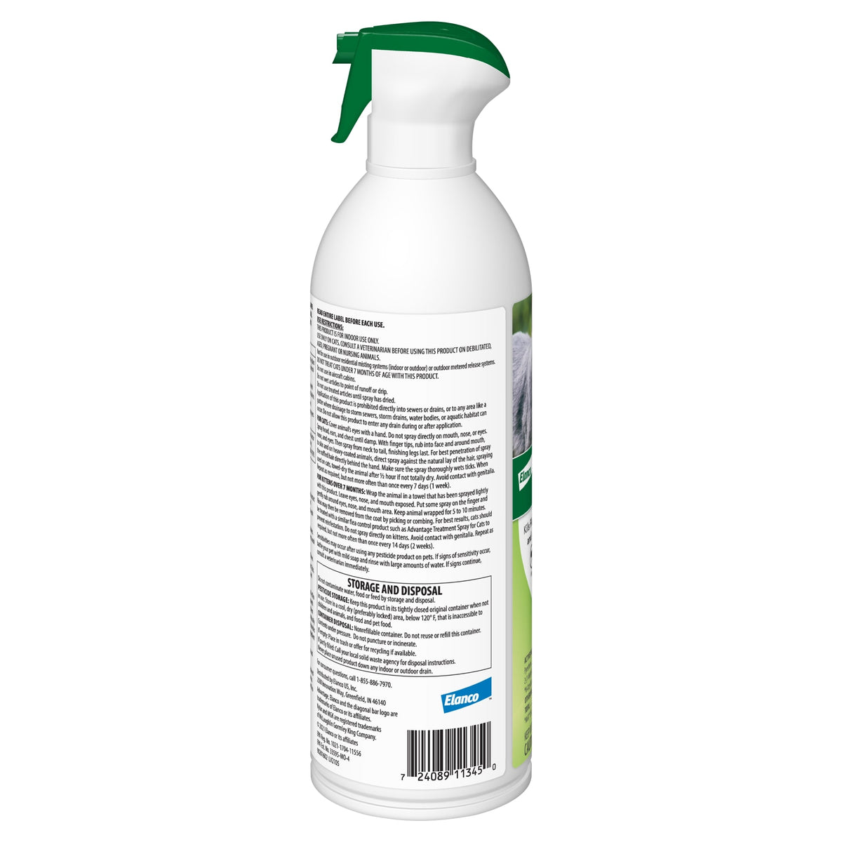 Advantage Flea/Tick/Lice Treatment Spray For Cats 8 oz