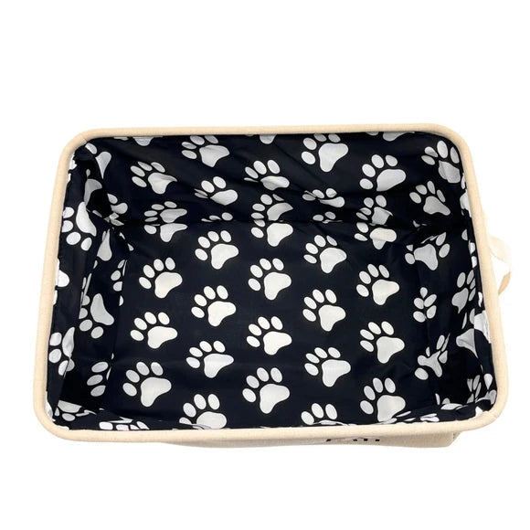 Kole Imports "EAT.NAP.BARK.REPEAT" Natural Linen Rectangular Pet Storage Bin