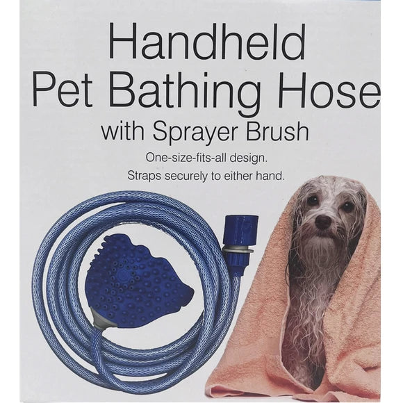 Kole Imports Handheld Pet Bathing Hose with Sprayer Brush 8 ft