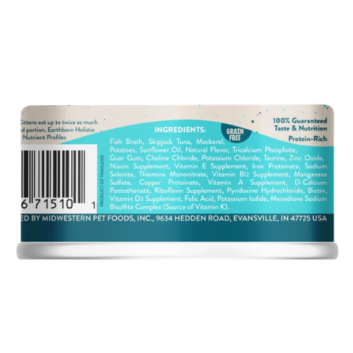 Earthborn Holistic Monterey Medley Skipjack Tuna & Grilled Mackerel Grain-Free Natural Canned Cat & Kitten Food