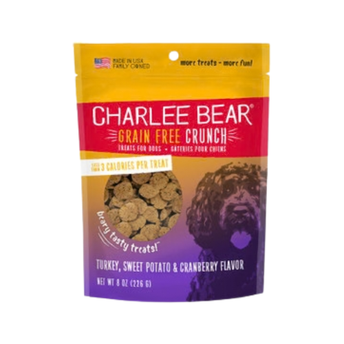 Charlee Bear Grain Free Crunch Turkey, Sweet Potato & Cranberry Dog Treats 8 oz