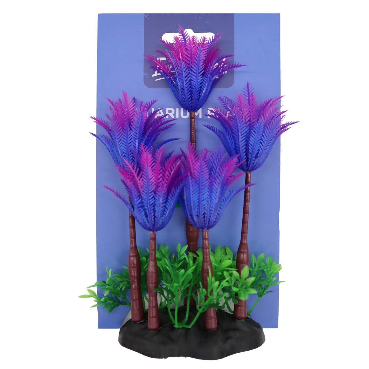 Incredipet Plastic Coconut Tree Aquarium Plant, Purple 7 in
