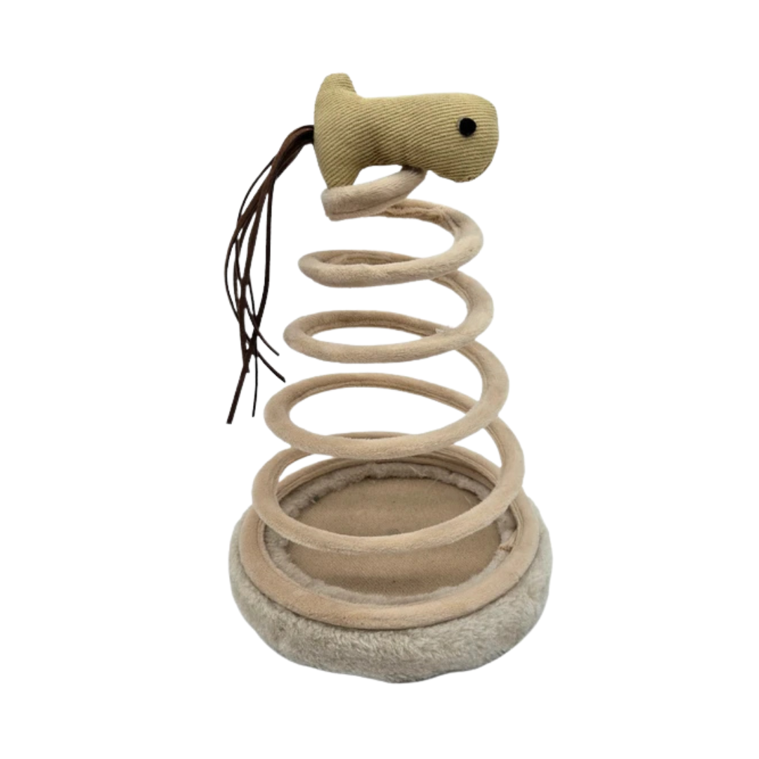 Kole Imports Spiral Spring Cat Punch Toy with Catnip Tail