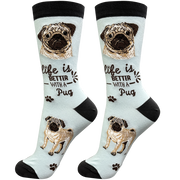 E & S Imports Life is Better With a Tan Pug Socks