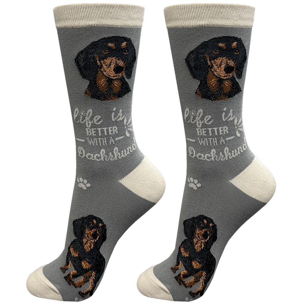E & S Imports Life is Better With a Black Dachshund Socks