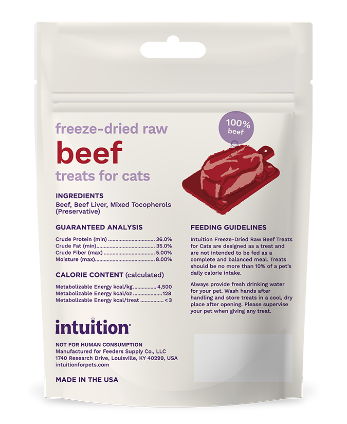 Intuition Freeze-Dried Raw Beef Treats for Cats 1 oz