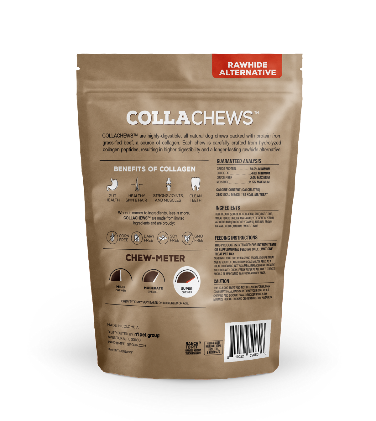Collachews 6 in Collagen Bully Flavored Roll 4 pk