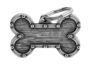 Myfamily Large Bone Shaped Bronx Futuristic Personalized Dog ID Tag