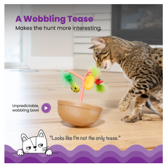 Catstages Hunt N' Wobble Fruit Bowl Wobbling Cat Toy