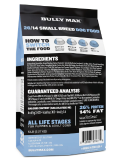 Bully Max Small Breed Dog Food for Skin, Coat & Digestive Health 5 lb