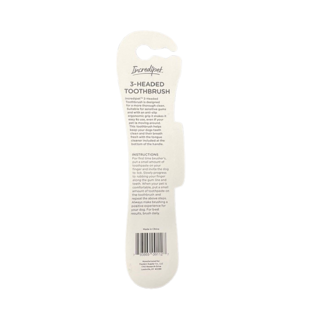 Incredipet 3-Headed Pet Toothbrush