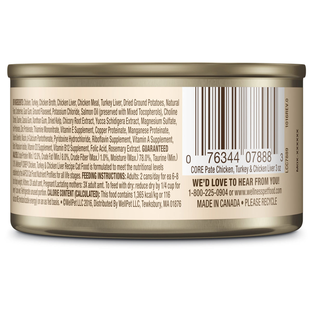 Wellness Core Natural Chicken, Turkey, & Chicken Liver Classic Pate Grain