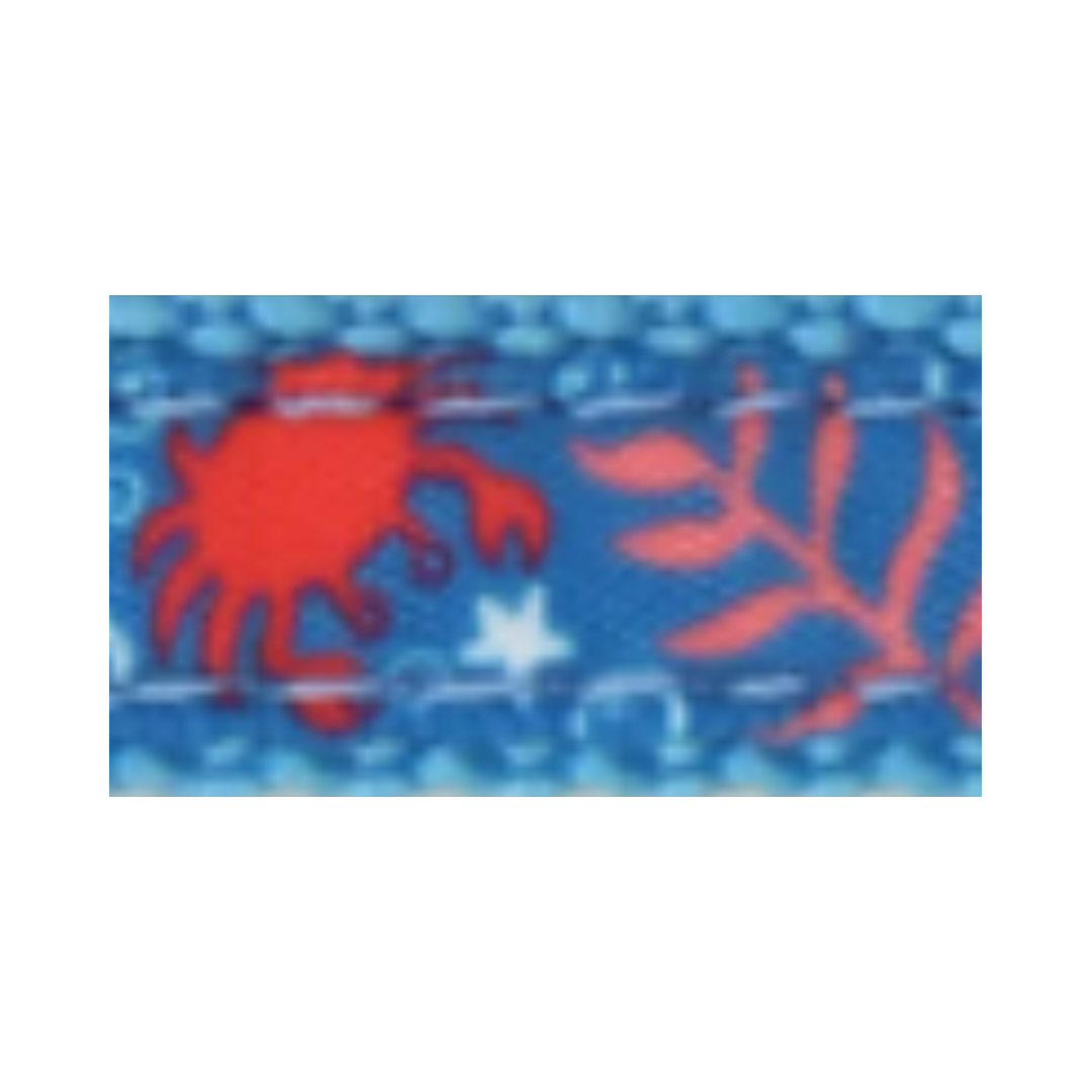 Coastal Pet Products Li'l Pals Charming Ribbon Overlay Dog Leash-Li'l Sea Creatures 3/8 in x 6 ft