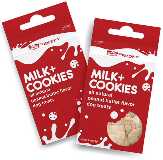 Spunky Pup Holiday Milk & Cookies All Natural Peanut Butter Flavored Dog Treats 4 oz