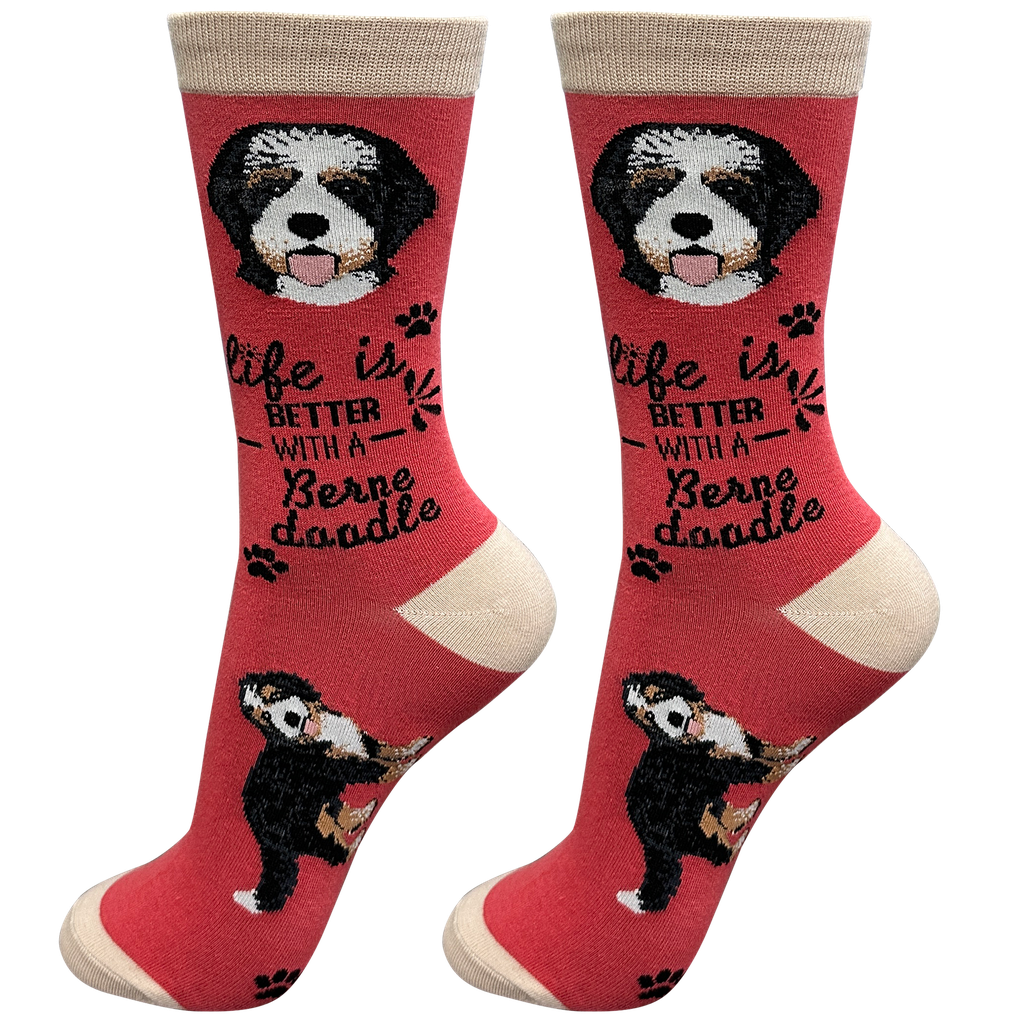 E & S Imports Life is Better With a Bernadoodle Socks