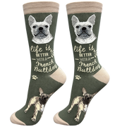 E & S Imports Life is Better With a French Bulldog Socks
