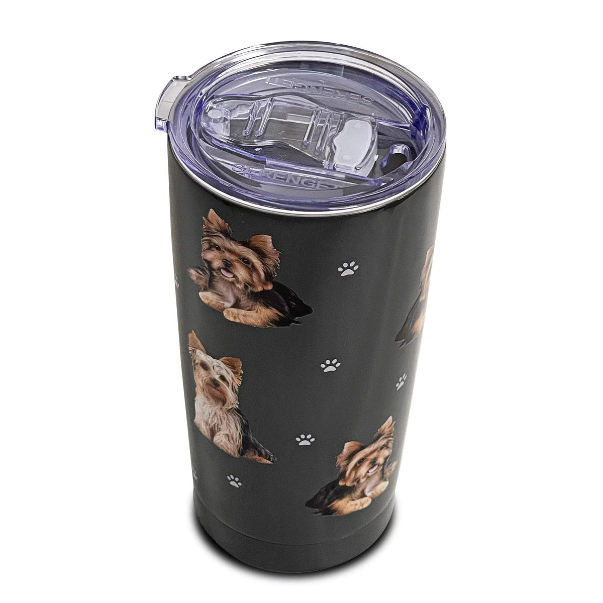 E & S Imports Serengeti Yorkie Stainless Steel, Vacuum Insulated Tumbler with Spill Proof Lid 20 oz