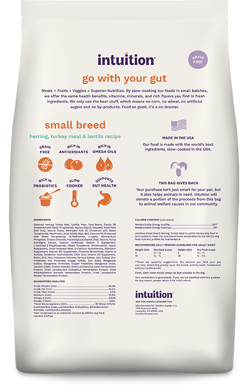 Intuition Small Breed Grain-Free Herring, Turkey Meal & Lentils Recipe Dry Dog Food