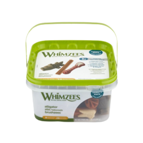 Whimzees Medium Variety Pack Dental Dog Treats 28 ct