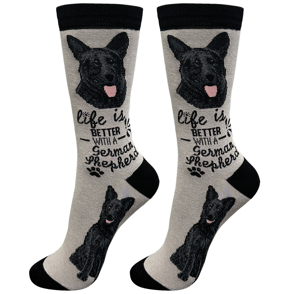 E & S Imports Life is Better With a Black German Shephed Socks