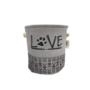 Pet Obsession "Love" Canvas Toy Bin 12 x12 x12 in
