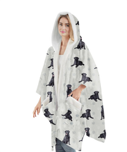 E & S Imports Black Labrador Snuggs Wraps Blanket Hoodie