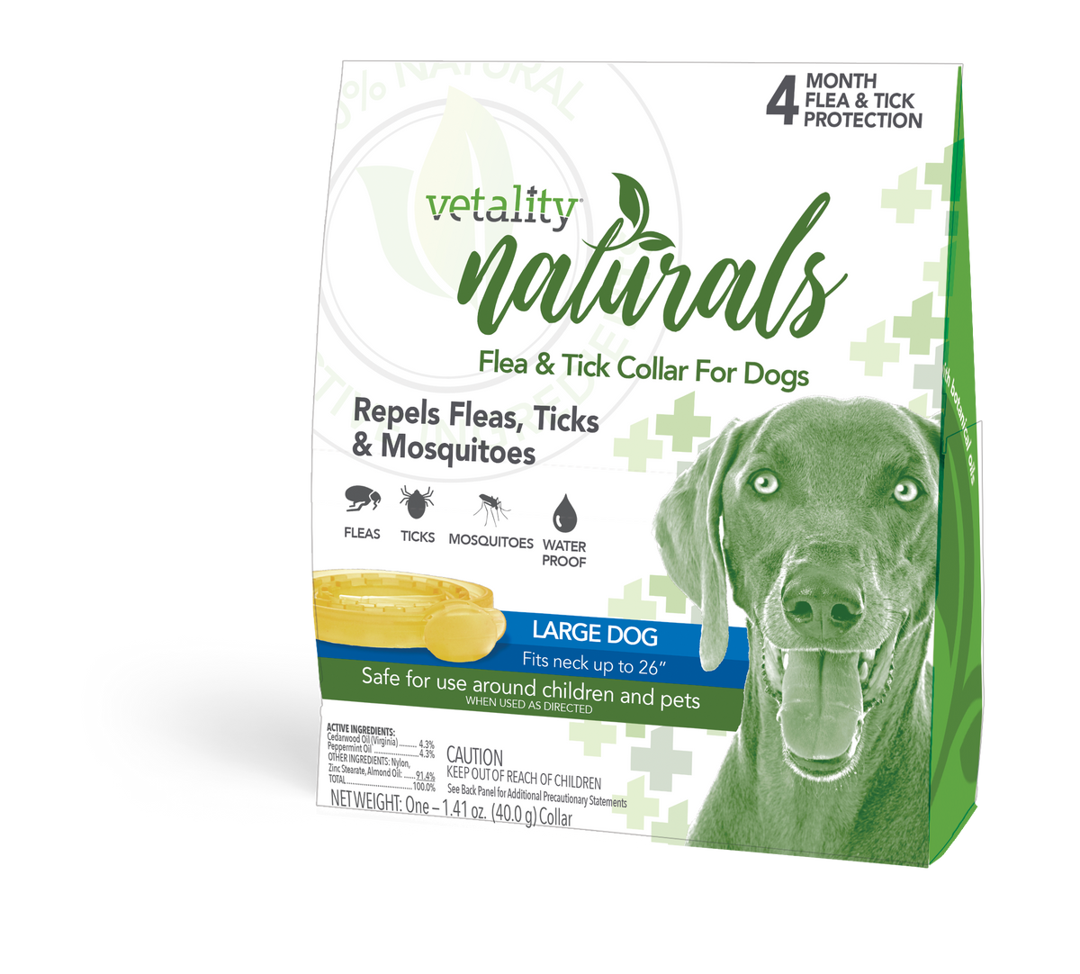 Vetality Naturals Flea & Tick Collar for Dogs, Repels Fleas, Ticks & Mosquitoes