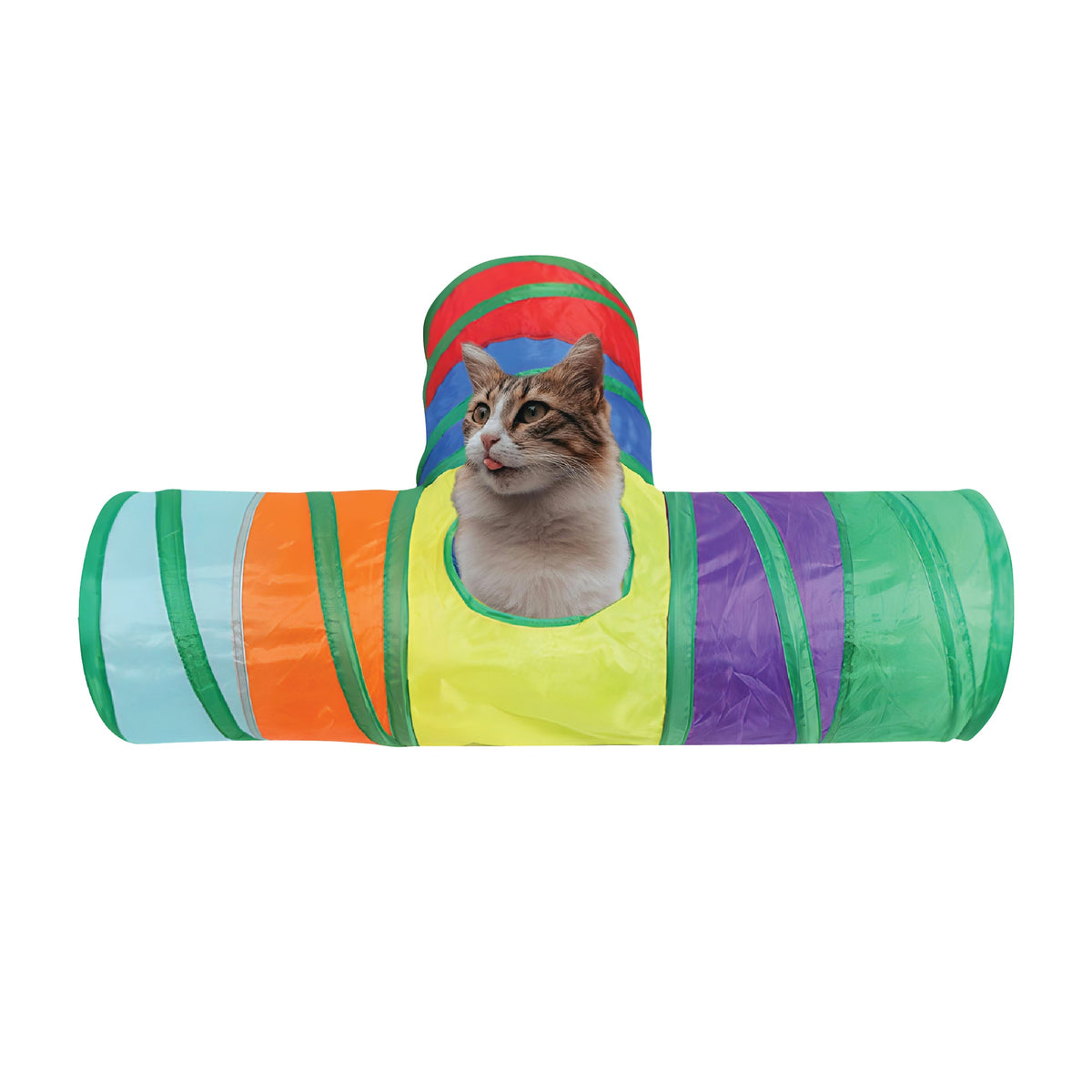 Pet Obsession Meow-n-Roll Pop-Open Play Tunnel Cat Toy with Pom Pom