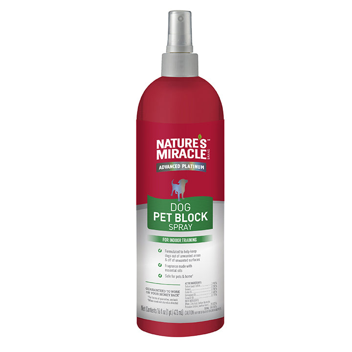 Nature's Miracle Advanced Platinum Dog Pet Block Spray for Indoor Training 16 oz