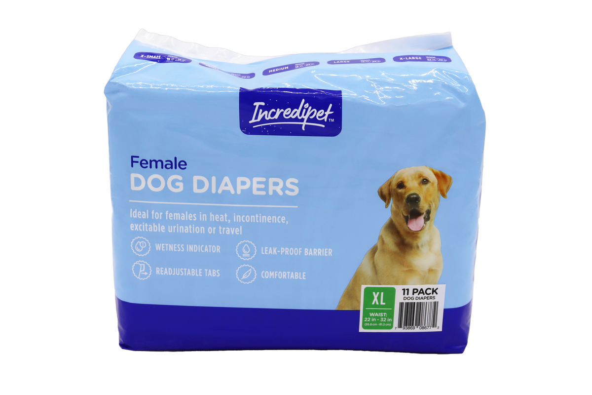Incredipet Extra Large Disposable Female Dog Diapers 11 pk