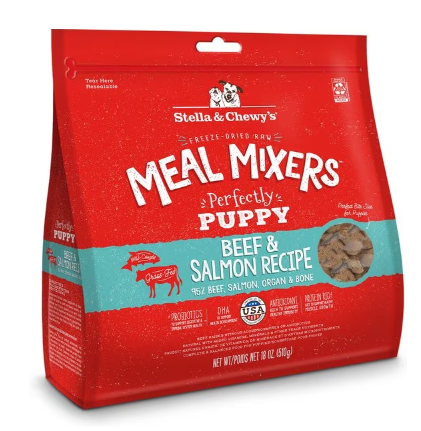 Stella & Chewy's Freeze-Dried Raw Meal Mixers Grain-Free Perfectly Puppy Beef & Salmon Recipe Dog Food