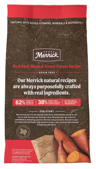 Merrick Grain-Free Adult Real Bison, Beef, & Sweet Potato Recipe Dry Dog Food