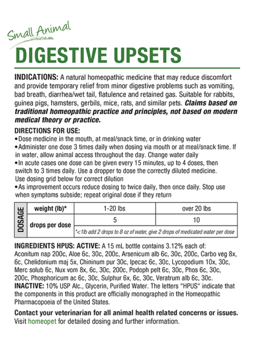 Homeopet Small Animal Digestive Upsets