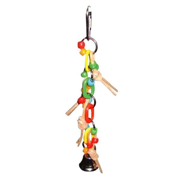 Incredipet Plastic Chain with Leather & Ball Bird Toy, 10 x 2 in