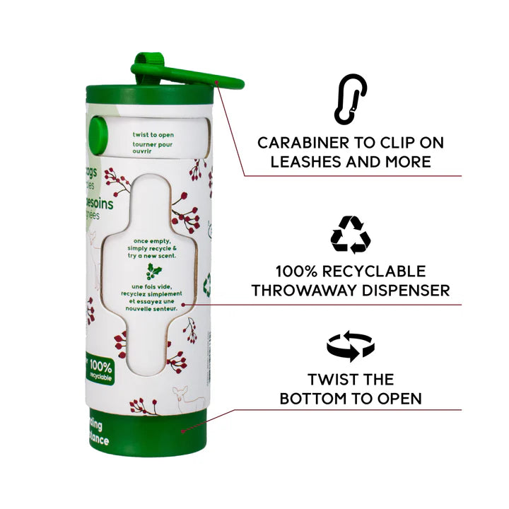 Goo-eez Throwaways Poop Bag Dispenser- Berry Winterland Scented 50 ct