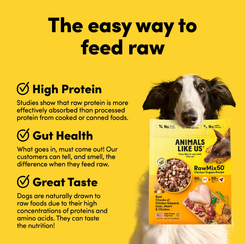 Animals Like Us RawMix50 Chicken Organs Recipe Freeze-Dried Raw Dog Food
