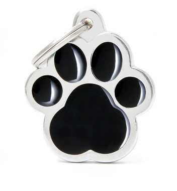 Myfamily Classic Big Black Paw Personalized Dog ID Tag