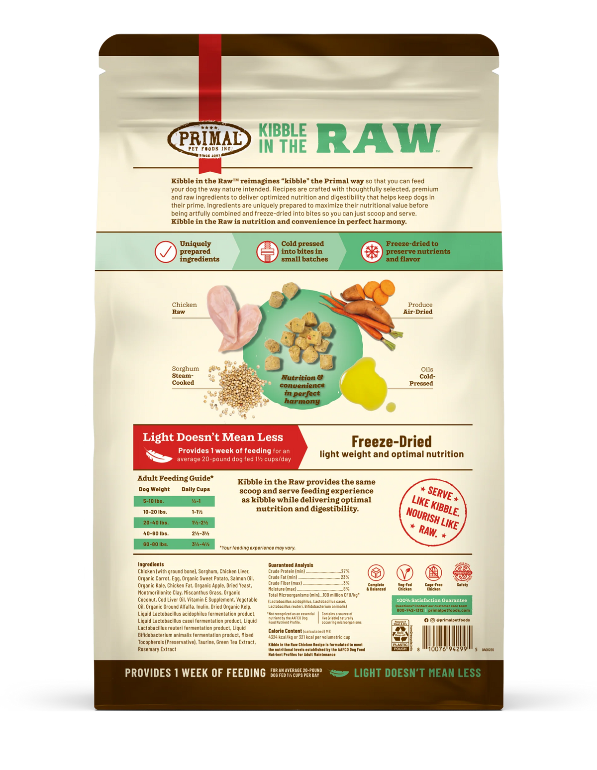 Primal Kibble in the Raw Chicken Recipe Adult Dog Food