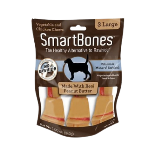 Smartbones Rawhide-Free Peanut Butter Large Bones For Dogs 3 ct