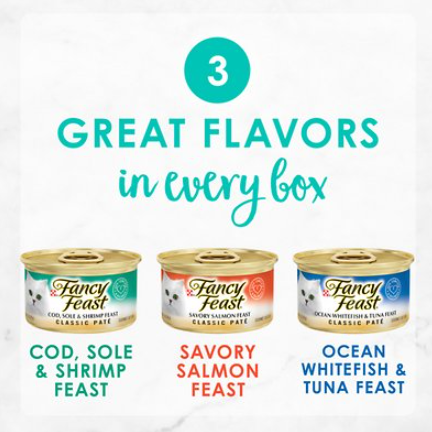 Fancy Feast Classic Pate Seafood Variety Pack Canned Cat Food 24 ct