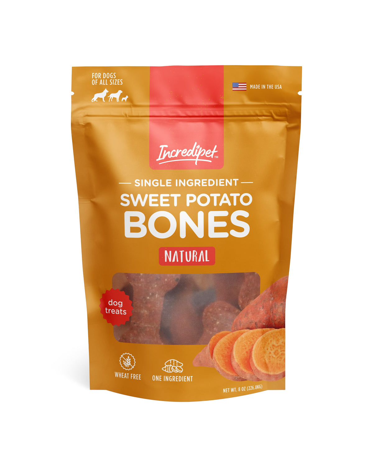 Incredipet Sweet Potato Bones Dog Treats 8 oz