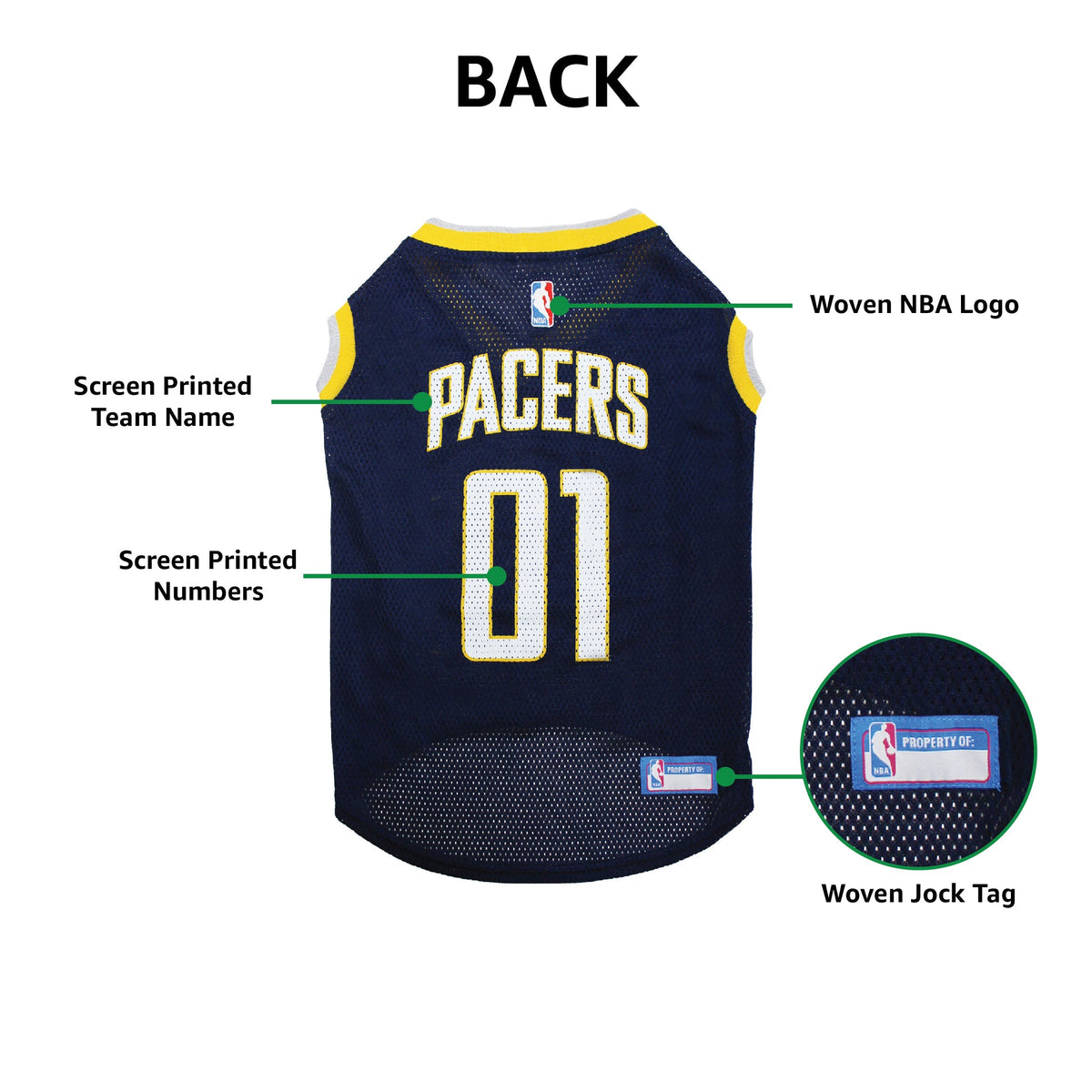 Pets First Indiana Pacers Mesh Dog Jersey