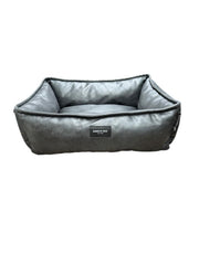 Kenneth Cole Gray Leather-Like Cuddler Pet Bed 28 in