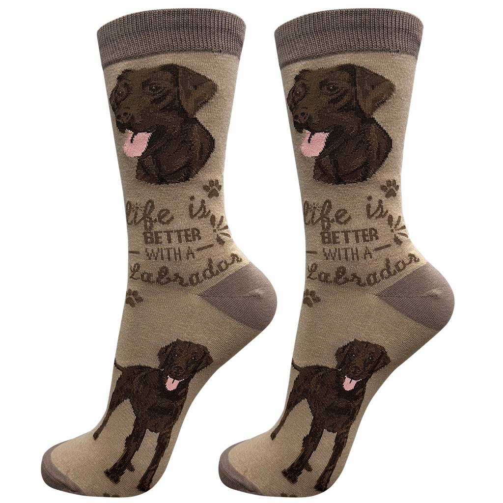 E & S Imports Life is Better With a Chocolate Labrador Socks